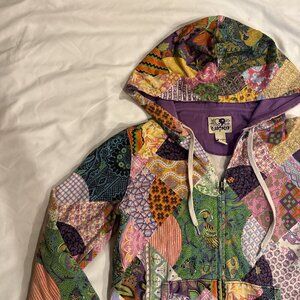vintage lucky brand patchwork hoodie